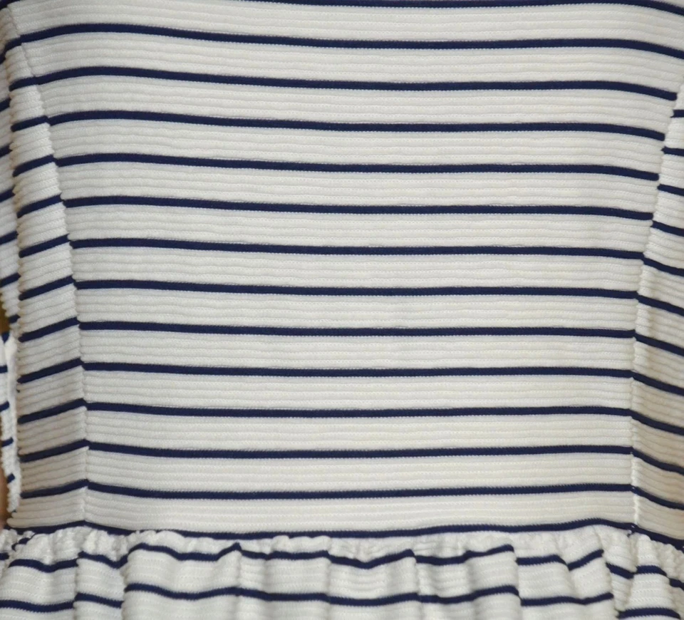 Vestido Lauren Conrad Sun Azul Marino Náutico Cruzado Espalda Talla L Ajuste y Acampanado Forrado Preppy Foto 3 de 4