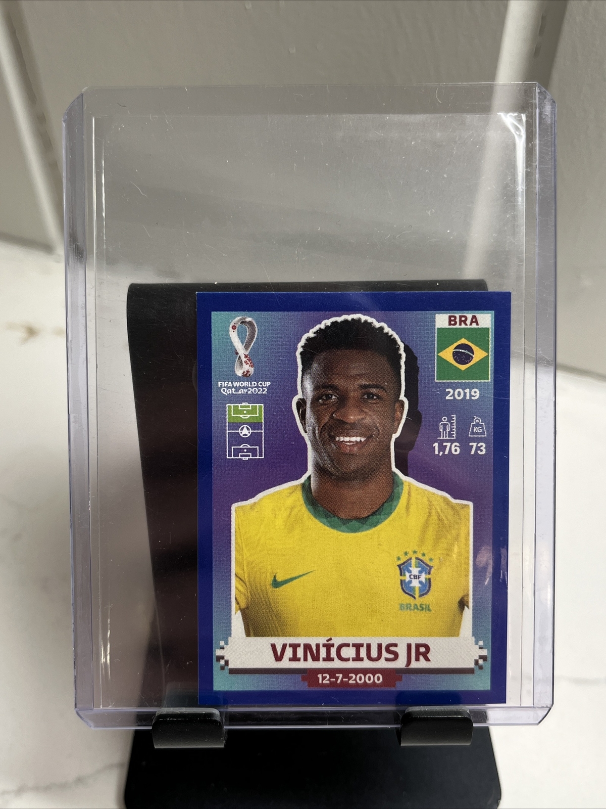 2022 Panini World Cup Qatar Stickers - Vinicius Jr. - Blue Parallel, Brazil