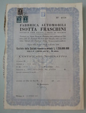 FABBRICA AUTOMOBILI ISOTTA FRASCHINI - CERTIF. NOMINATIVO BLU - MILANO 1947