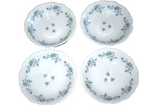 Vintage Johann Haviland Bavaria Germany Blue Garland Soup Bowl Set 4