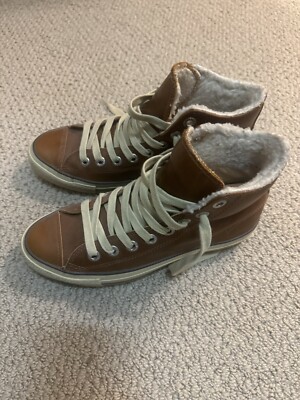CONVERSE ALL STAR CHUCK TAYLOR LEATHER HOLLIS HI brown saddle 8.5 mens shoes Converse Chuck Taylor All Star High Leather main image 3