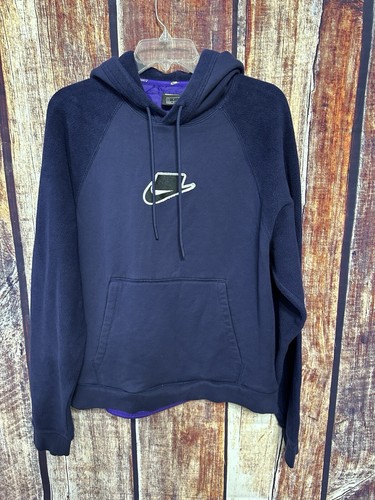 Mens Nike Sportswear NSW Fleece Pullover Hoodie BV4601-498 Size Small NavyPurple - Picture 5 of 14