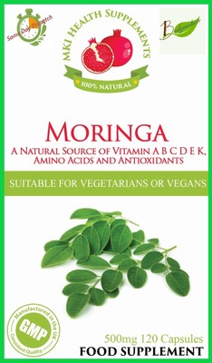 MKI Moringa 100 % rein, Nahrungsergänzungsmittel allgemeine Körpergesundheit & Pflege 120 Kapseln UK