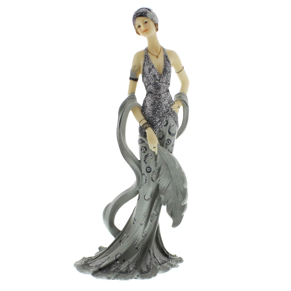 Juliana Art Deco Broadway Belles Silber/Grau Dame Figur/Ornament.Neu.60750