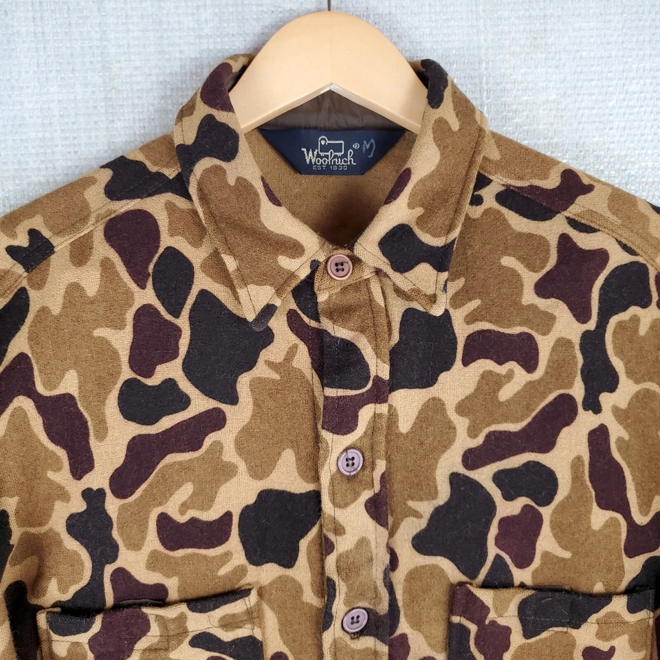 VTG WOOLRICH Size Large 100% Virgin Wool Shirt+Pants Mens Frogskin Camo Hunting - Image 4 of 4