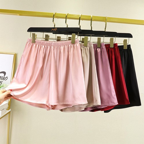 Women Satin Faux Silk Underwear Shorts Pants Nightwear Pants Pajama Bottoms Soft