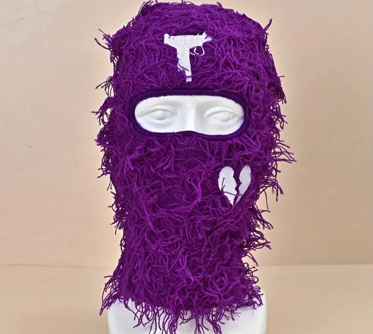Balaclava Full Face Mask Ski Mask Winter With Uzi And Broken Hearts Purple
