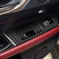8Pcs Window Lift Switch Panel Cover For Lexus GS GS350 2012-20 Real Carbon Fiber