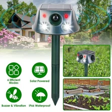 Solar Ultrasonic  Cat Repellent w/ Motion Detection & Flashing