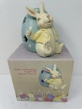 Cracker Barrel Easter Bunny w Egg LED Light Up Color Changing Happy Easter Egg 