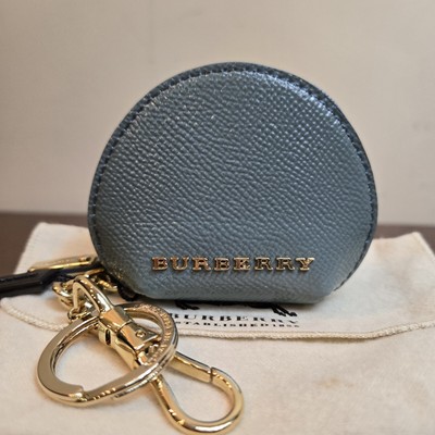 NWD Burberry Patent Leather Coin Purse Bag Charm Keychain Zipper Pouch