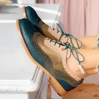 Bespoke Handmade Women's Multicolor Leather Oxford Lace Up Dress Formal  Shoes. | eBay
