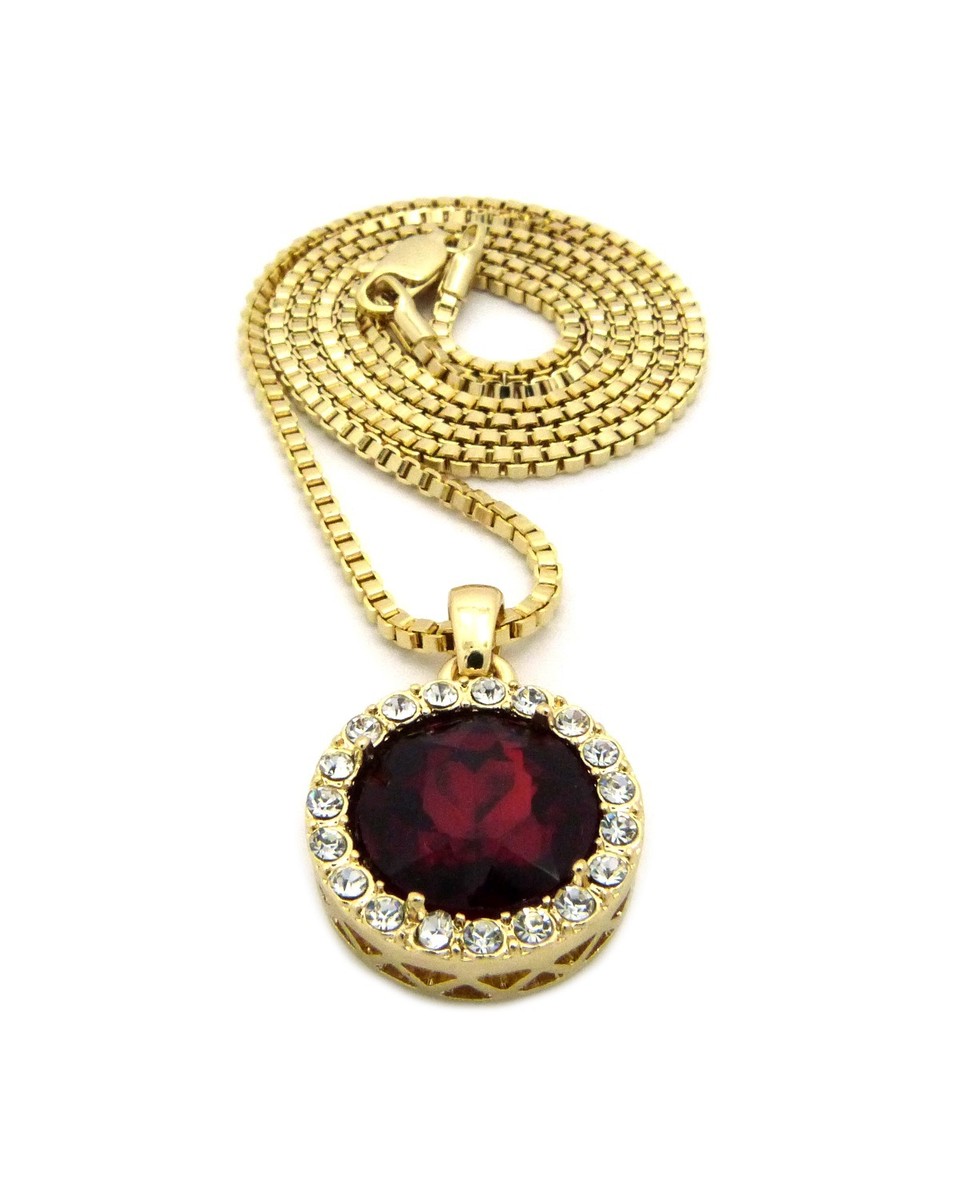 Hip Hop Micro Round Colorful Gemstone Pendant 2mm 24
