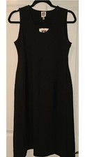 SIMPLE ANNE KLEIN BASIC BLACK DRESS WITH POCKETS 99 SIZE S FIT  FLARE NWT