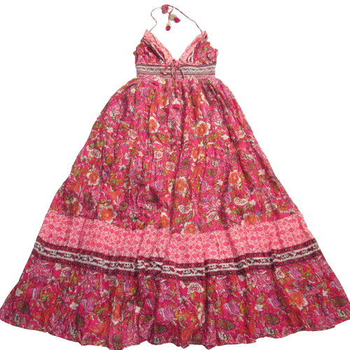 NWT Free People Real Love Maxi in Meadow Combo Floral Cotton Halter Dress L - Picture 2 of 8
