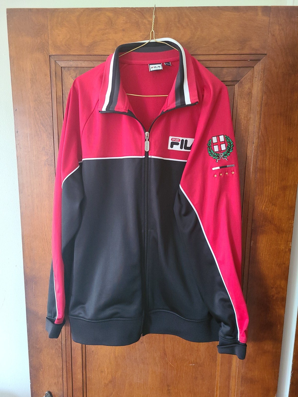 Giacca riscaldante Fila Team Italy L uomo rosso nero poli full zip YGI B0 286