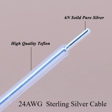 6N 0.5mm Pure Silver Wire Solid Core HiFi Headphone Audio Cable Signal Cords DIY