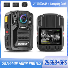BOBLOV GPS Body Worn Camera Audieo Video Record Police Camcorder Security 256GB
