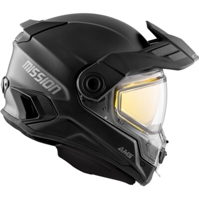 CKX Matte Black Mission AMS Electric Snowmobile Full Face Adult Helmet 2022