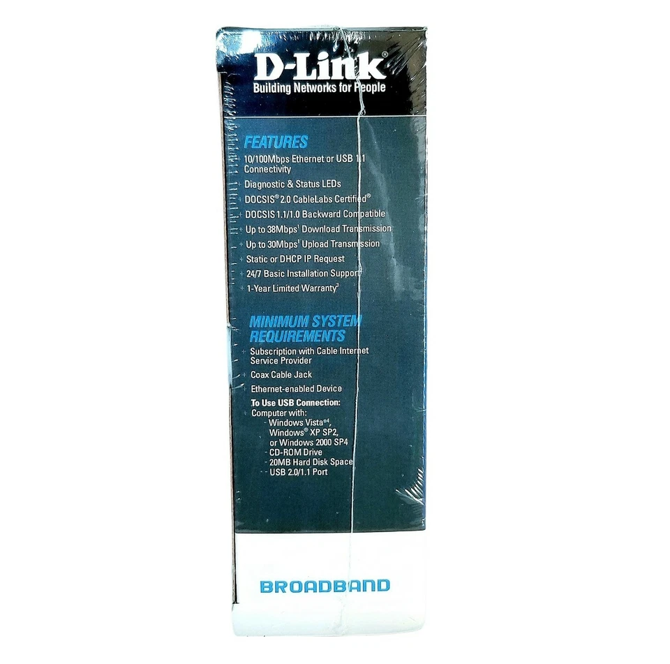D-Link DCM-202 DOCSIS 2.0 USB Broadband Ethernet Cable Modem New Sealed - Image 2 of 4