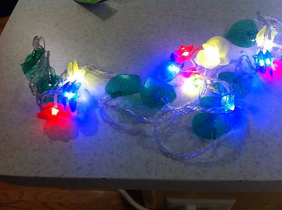 New  Holiday Time 8 Function-Multi Color Christmas Lane 30 LED Lights 6ft Long 