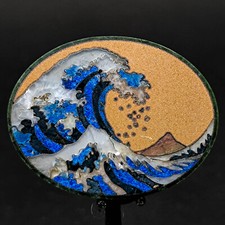 Pietra Dura Mosaic Inlay – Japanese Great Wave Stone Artwork Panel