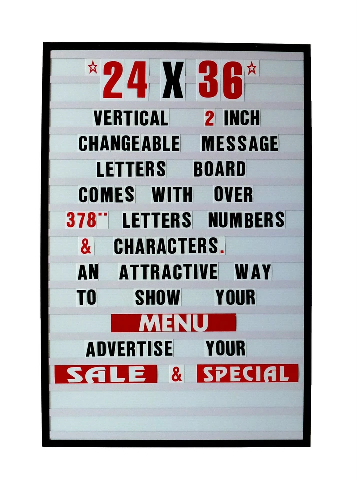 NEW CHANGEABLE LETTERS WINDOW MESSAGE MENU BOARD PRICE SIGN NIB - Image 2 of 4