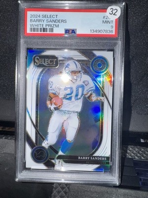 Panini 2024 Select Club Level Barry Sanders #208 White Prizm /35 PSA 9 Lions