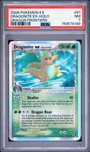 2006 Pokemon EX Dragonite EX-Holo Dragon Frontiers  91/101 Delta Species PSA 7!