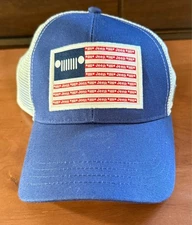 JEEP Stars & Stripes Hat Baseball Cap Adjustable Snapback Closure Blue