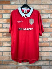 MANCHESTER UNITED 1999 HOME FOOTBALL SHIRT SOCCER JERSEY SCORE DRAW SIZE XL