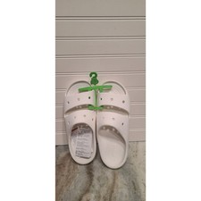 Crocs Unisex White Classic Iconic 2 Strap Slides Size M6 W8 NWT