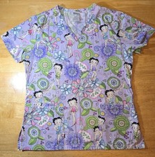 Betty Boop Scrubs, XS, flower print 