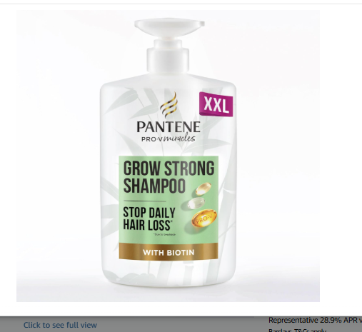 Pantene Grow Strong Shampoo with Biotin & Protein Strengthener 1L XXL pump