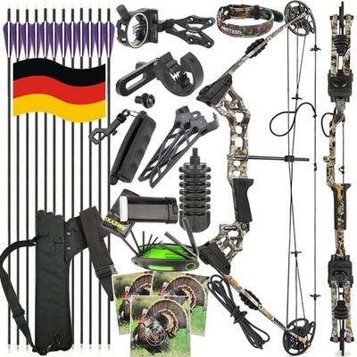 Bogenschießen Compoundbogen Set 20-70lbs Einstellbar Erwachsene Jagd Sportbogen