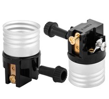 2 pack 3 way socket replacement for lamp, Medium Base Interior Only, Black