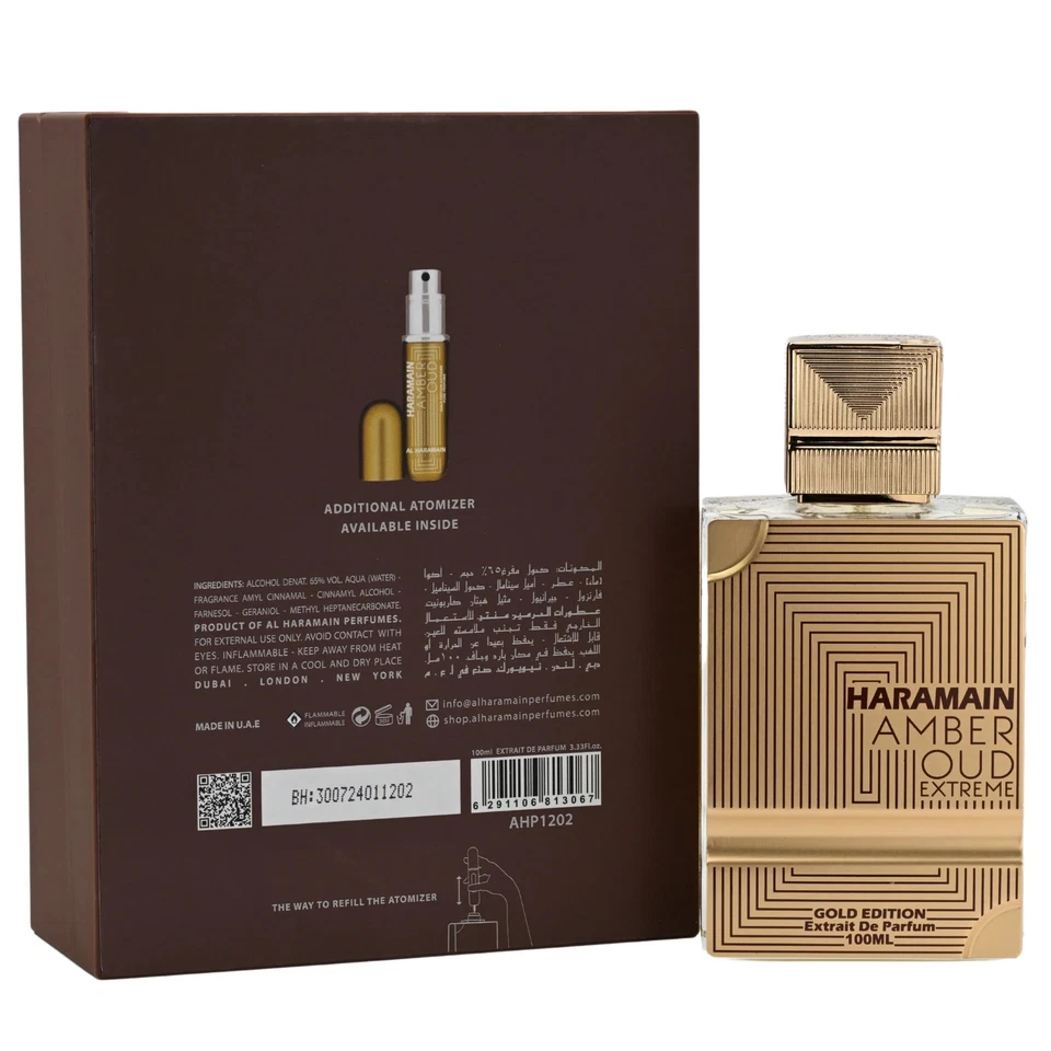Amber Oud Gold Edition Extreme de Al Haramain Unisex EDP 3.3 / 3.4 oz Nuevo en Caja Foto 4 de 4