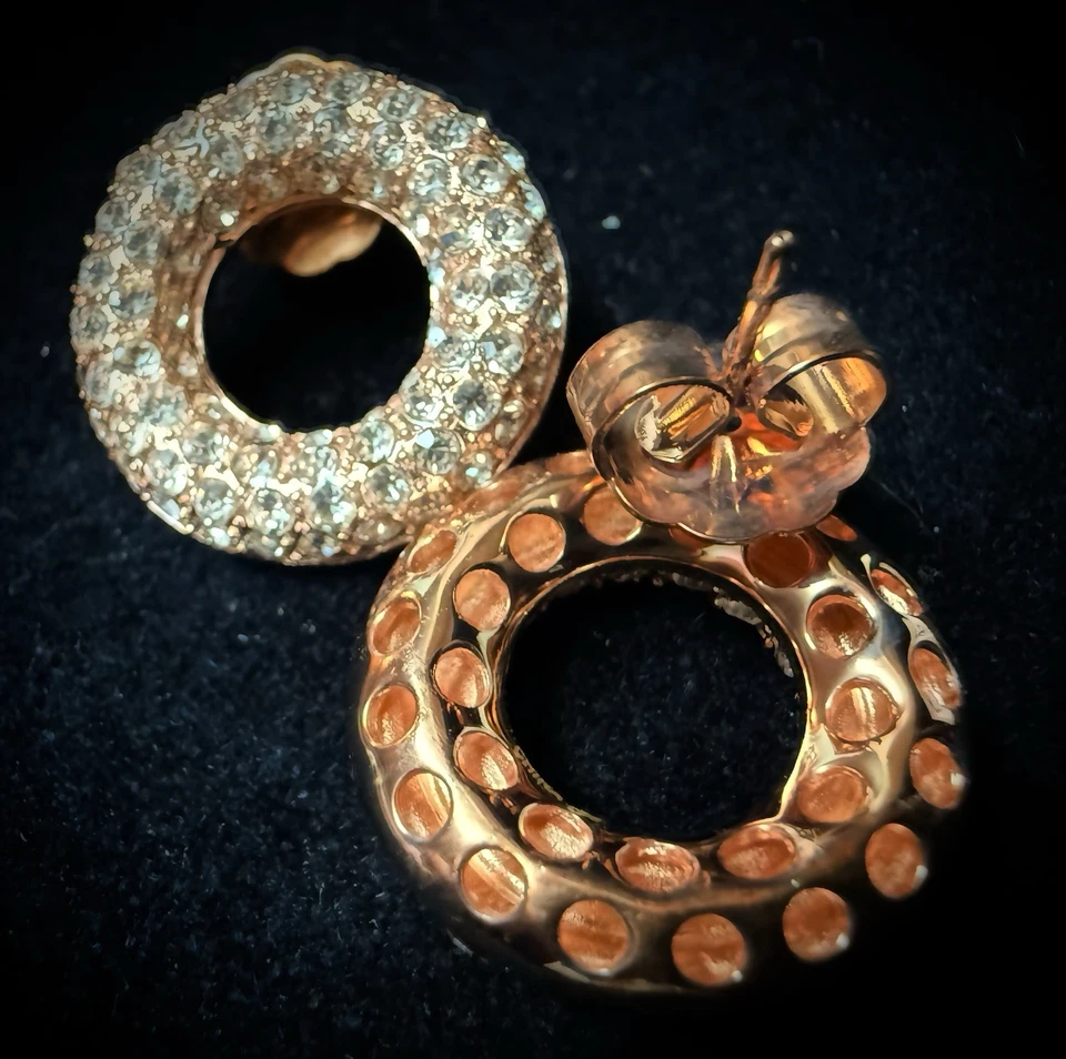 Joan Boyce Pavé 水晶耳环 玫瑰金 全新带盒 — 第 3/3 张图片