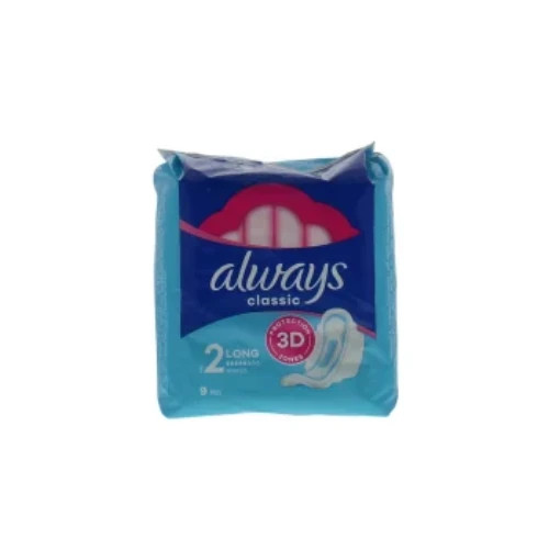 ALWAYS CLASSIC SIZE 2 LONG 9 PADS WITH WINGS