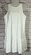 GAP White Tank Tiered Dress Summer Casual XL Minimalist Comfy Beachy Cotton