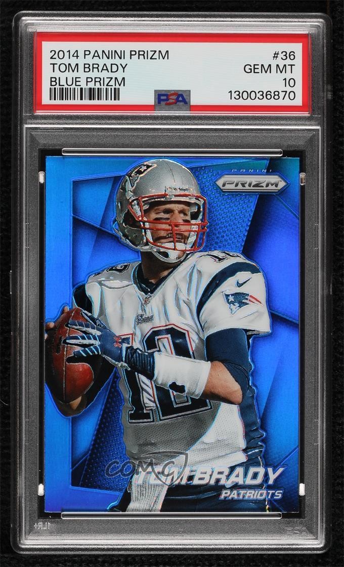 2014 Panini Prizm Blue Prizm Tom Brady #36 PSA 10 GEM MT 2z8