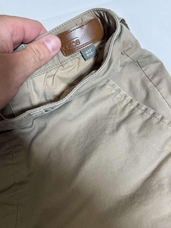 Pantalones Cortos OSO Informales Para Hombre Tostados/Beige Con Bolsillos 98% Algodón Spandex Talla 32 Foto 3 de 4