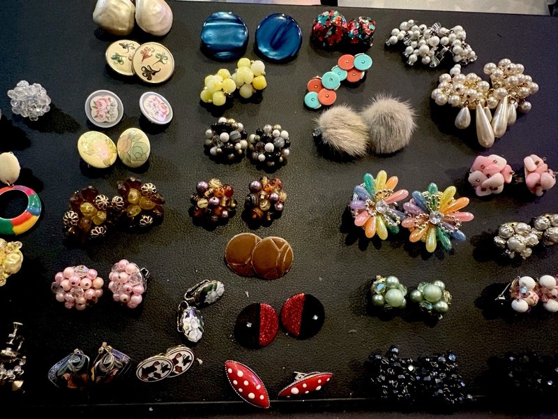 Large Estate Retro Clip On Earring Lot