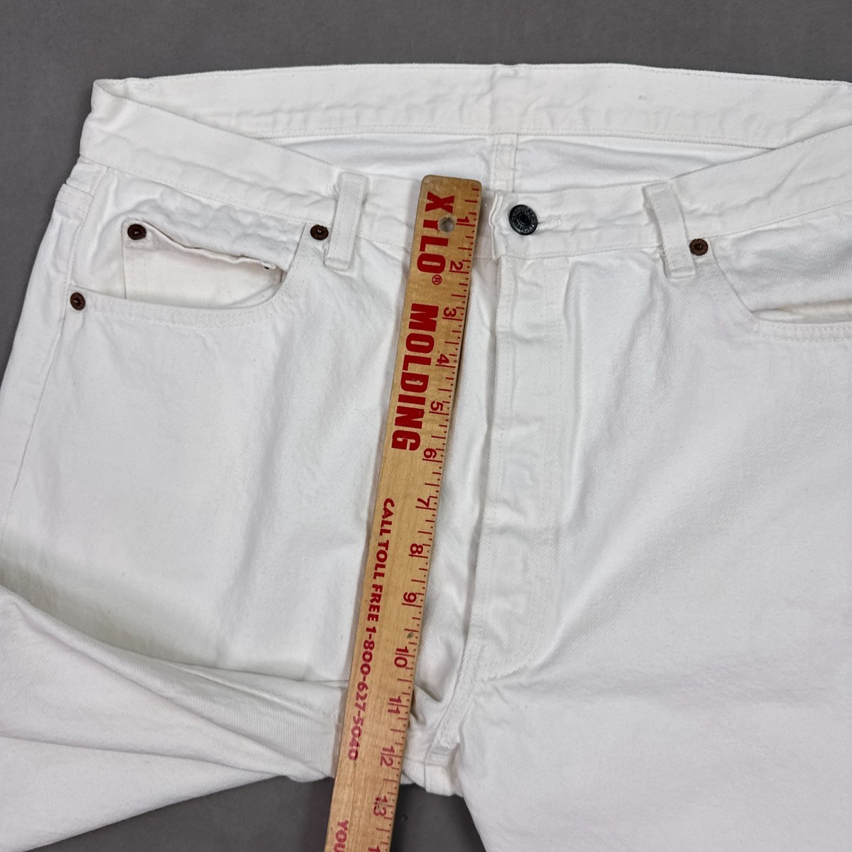 Vintage Levis 501 Jeans Mens 36x30 White 80s Made In USA Button