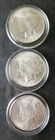Lot of Three 1923 $1 Peace Silver Dollars in Capsules