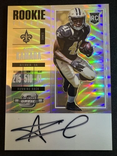 ALVIN KAMARA 2017 PANINI CONTENDERS OPTIC PRIZM ROOKIE TICKET AUTO #113 SAINTS