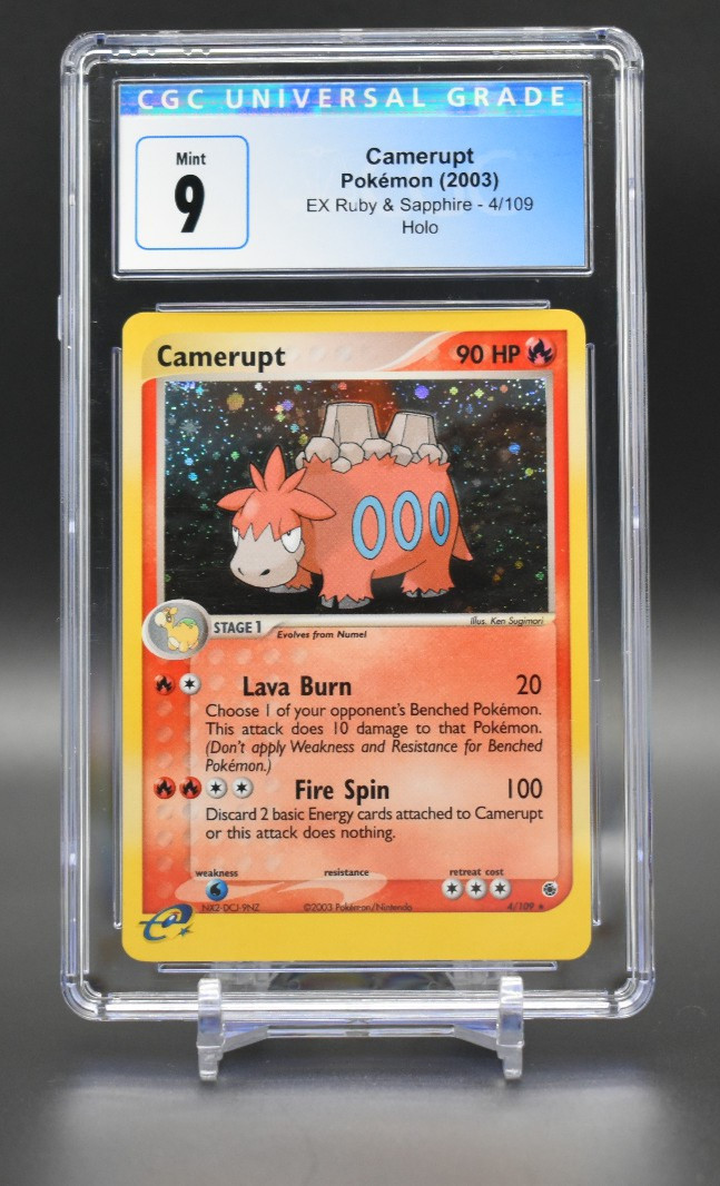 Pokémon TCG Camerupt 4/109 EX Ruby & Sapphire Holo Rare Graded CGC 9