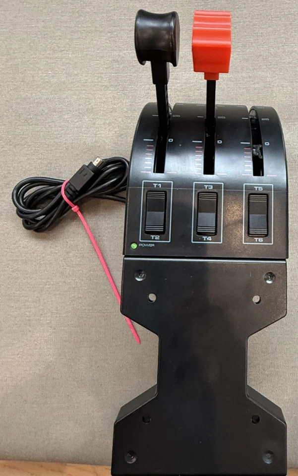 Logotech Flight Yoke System w/ Foot Pedals & Throttle Quadrant and Mounts - Image 3 of 4