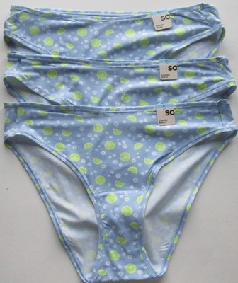 So Intimates Nylon Blend Cheeky Bikini 3 Pack Style SO75-033 Size Large NWT
