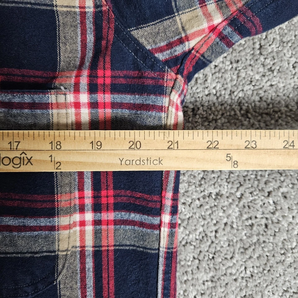 Camisa masculina Five Brother xadrez flanela azul média trabalho cabine ao ar livre - Imagem 4 de 4